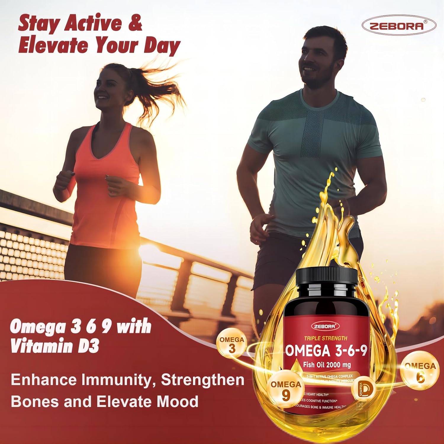 Omega 3-6-9 contains Vitamin D3 to enhance immunity and strengthen bones